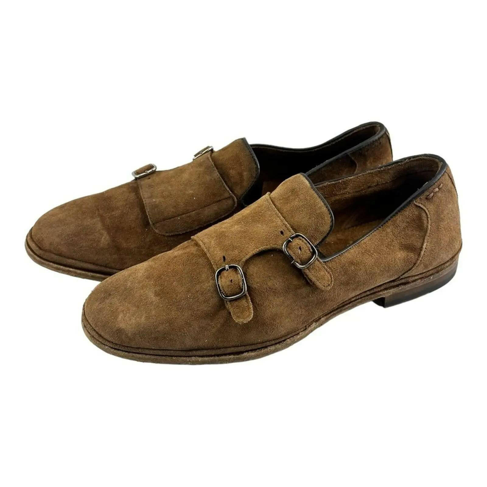 ALEXANDER HOTTO Vintage Effect  Double Monk   strap Loafer (Men's ).