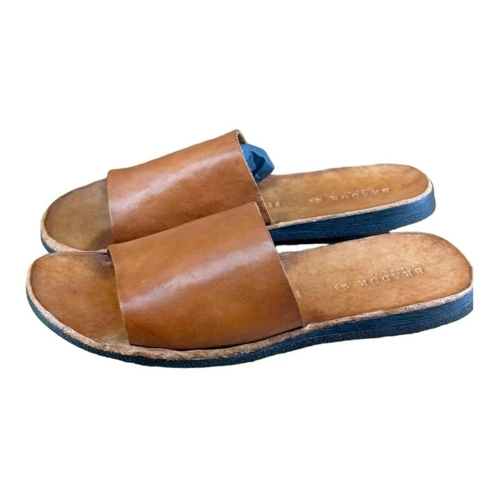 BRADOR  Jack Brown Slide Sandals Men.