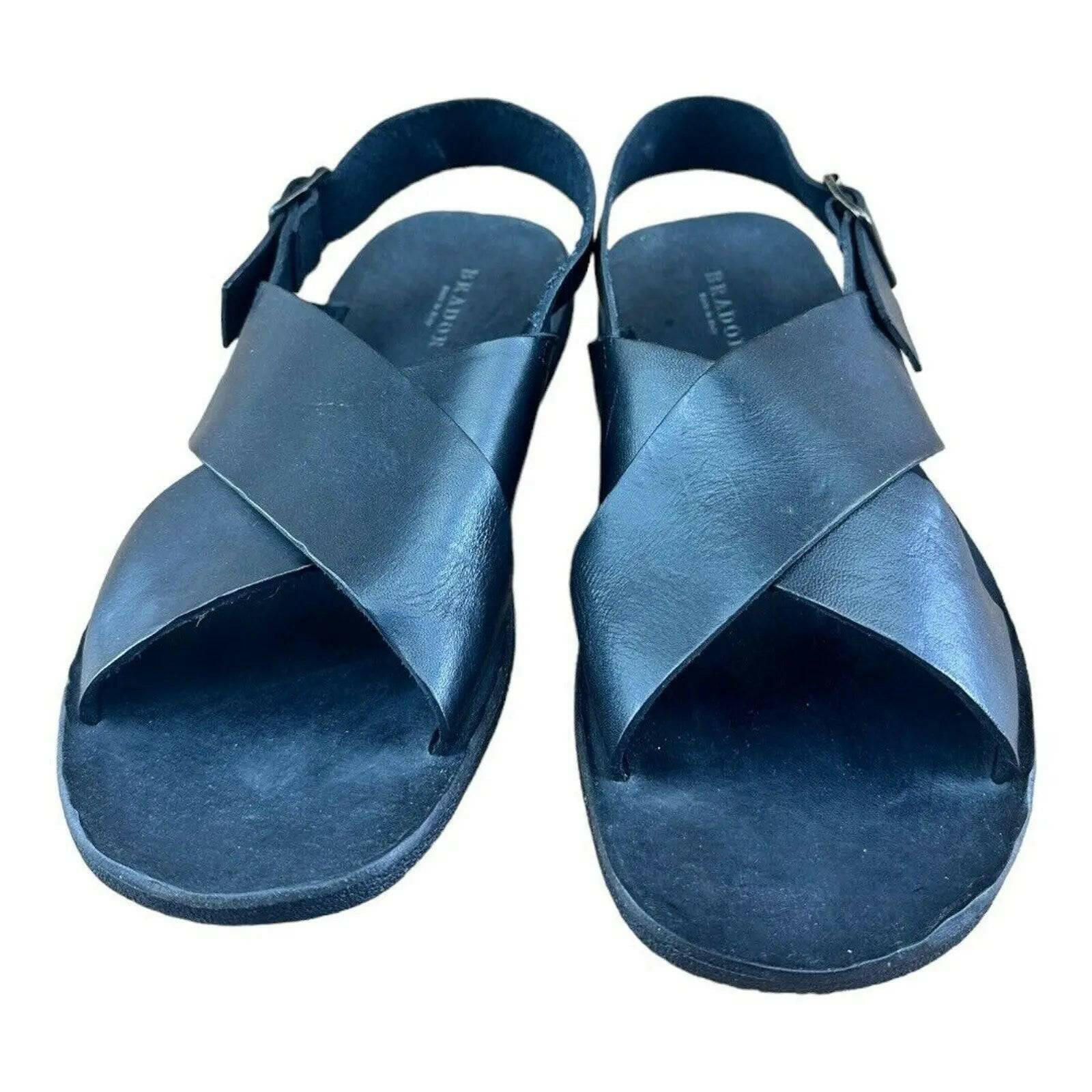 BRADOR Noisy Black Sandals Leather Men - AZINIBRADOR