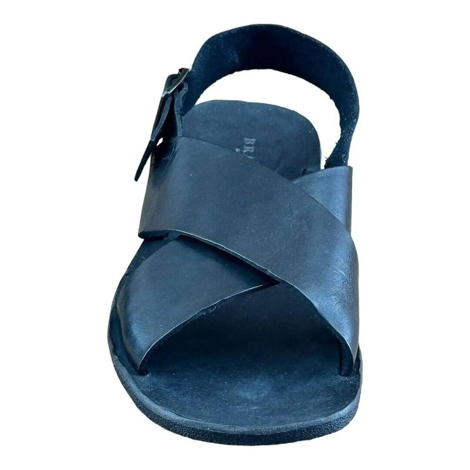 BRADOR Noisy Black Sandals Leather Men.