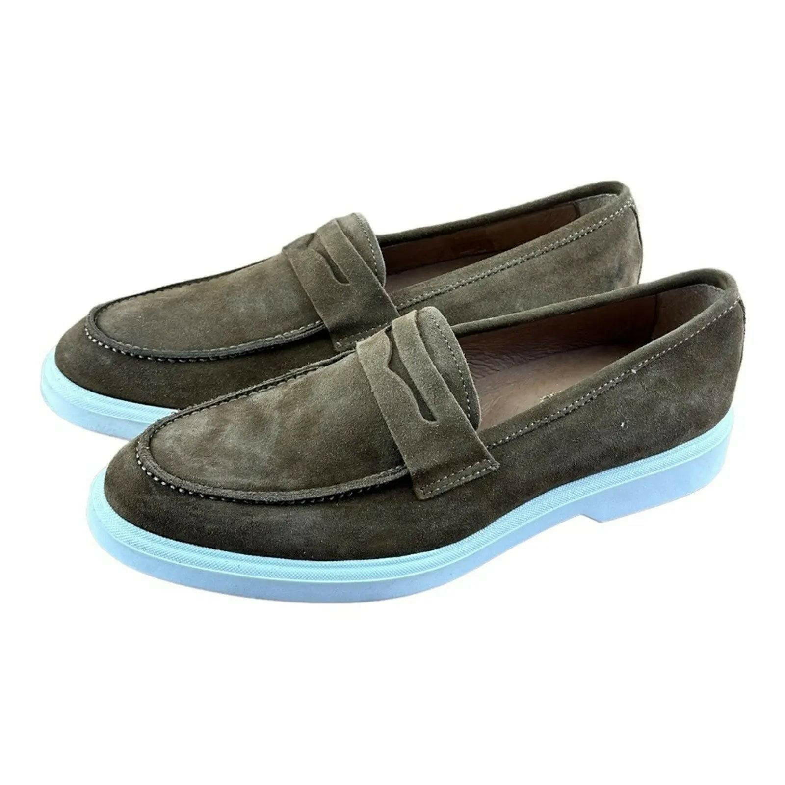 Campanile Collection  311 Tapya  Men's  Shoes loafers suede Withe Tan.