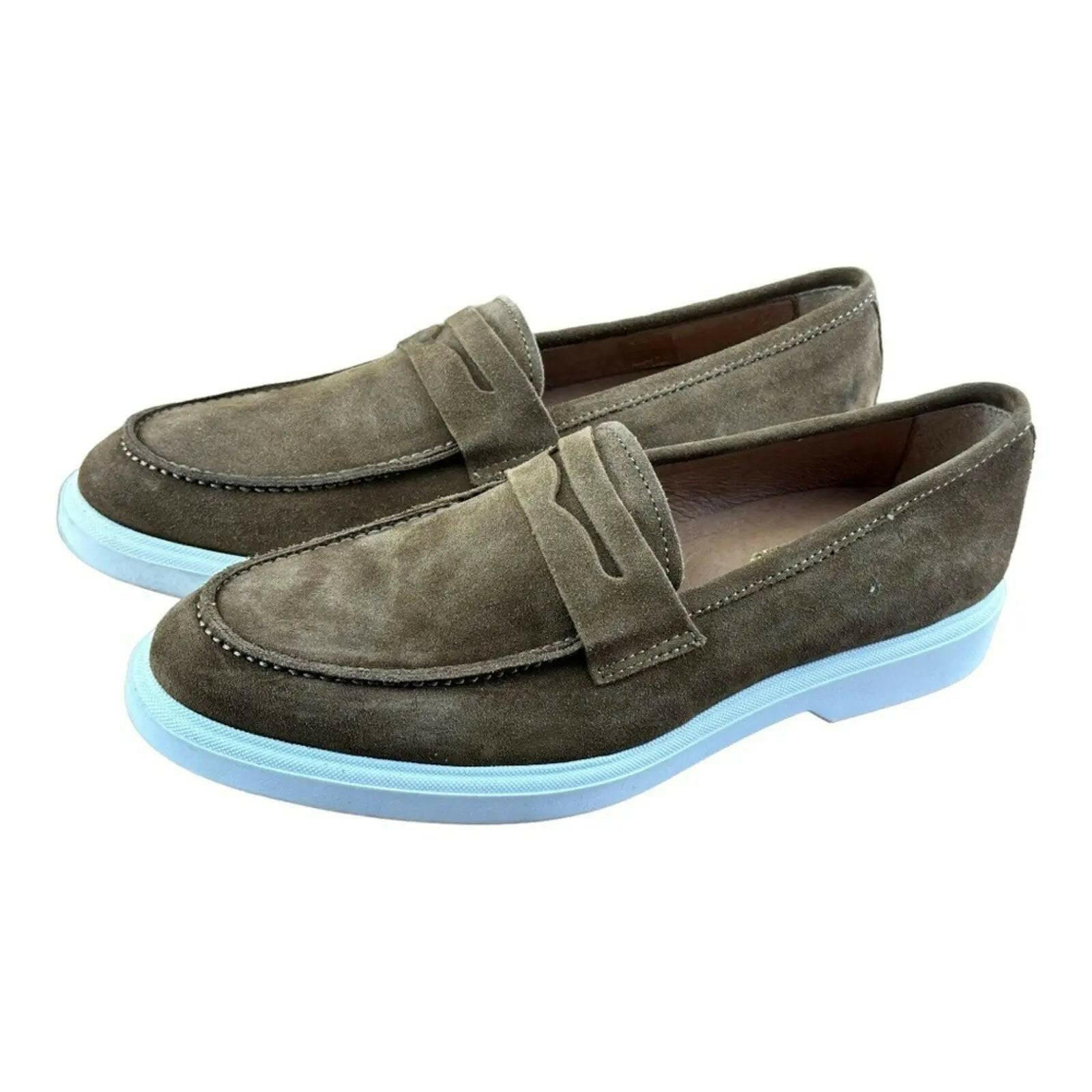 Campanile Collection  311 Tapya  Men's  Shoes loafers suede Withe Tan.