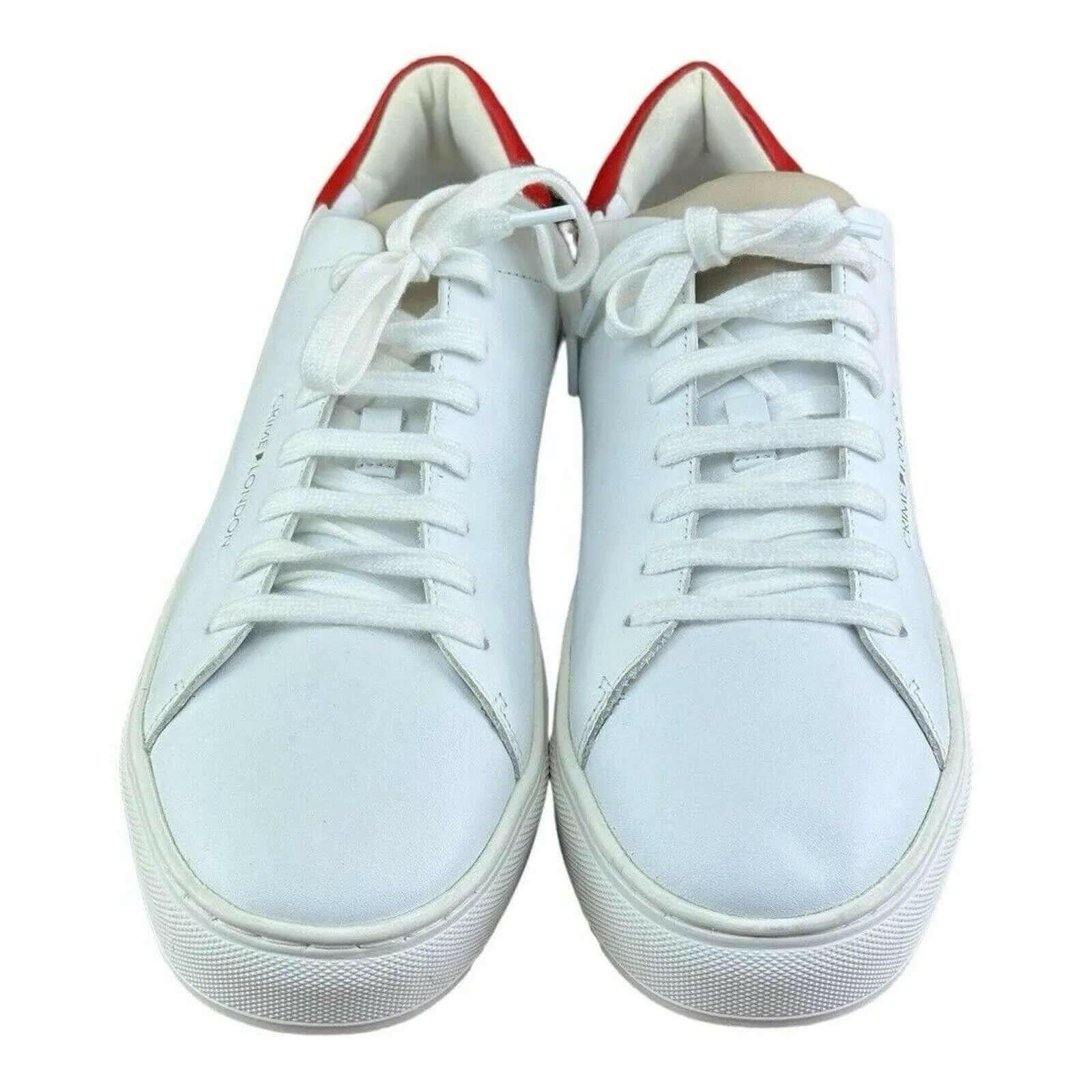 Crime London Men Sneakers Leather White with Red.