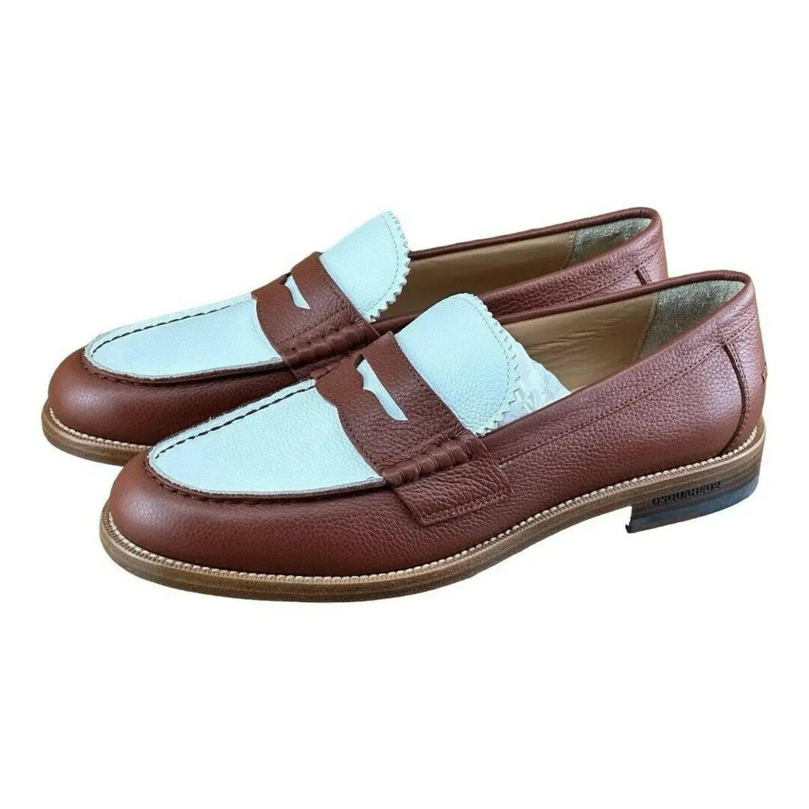 DSQUARED2 BEAU PENNY LOAFERS MEN ( Brown white).