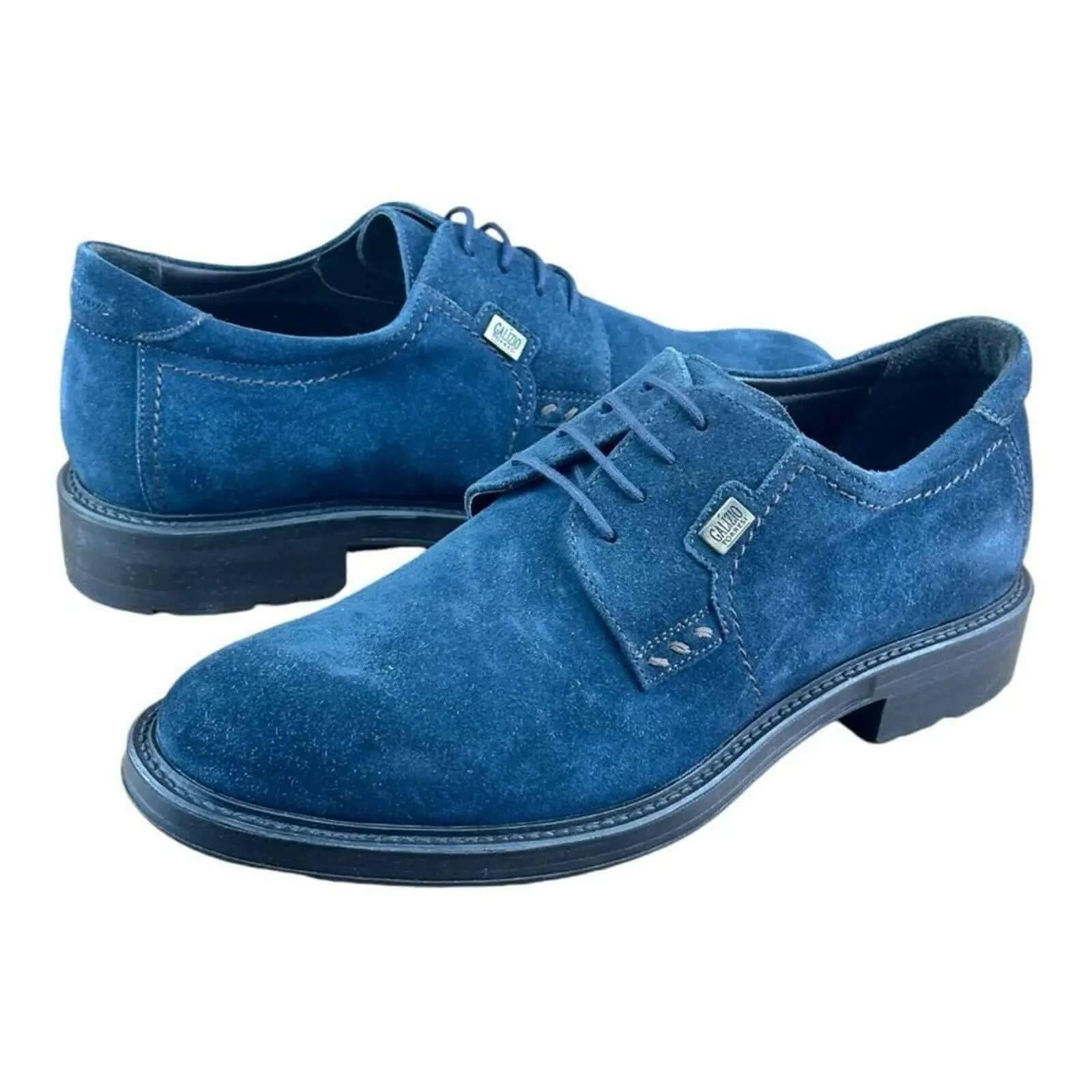 Galizio Torresi Men's Blue Suede Oxford - AZINIGalizio Torresi