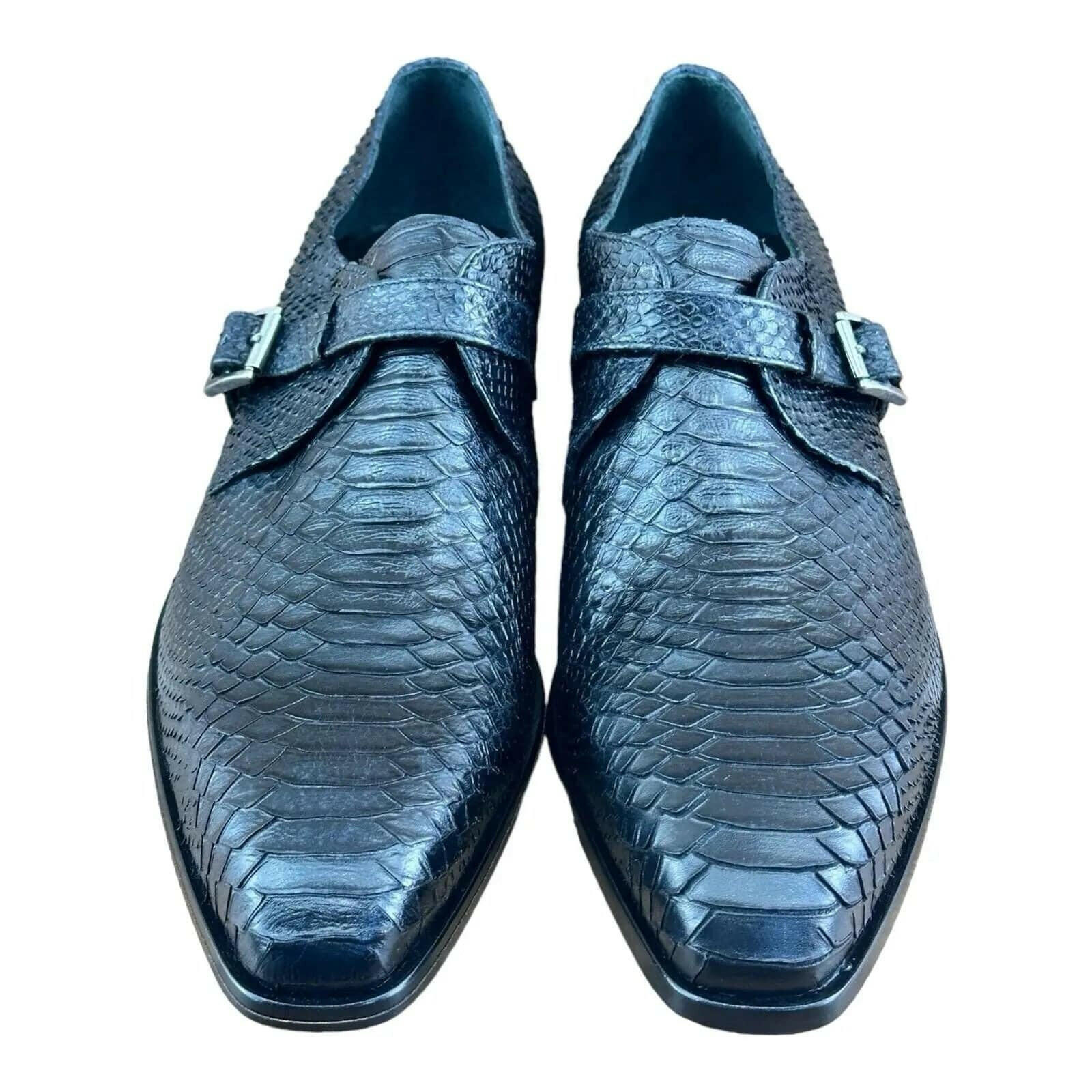 Jo Ghost Croc Embossed Monk Shoes Men.