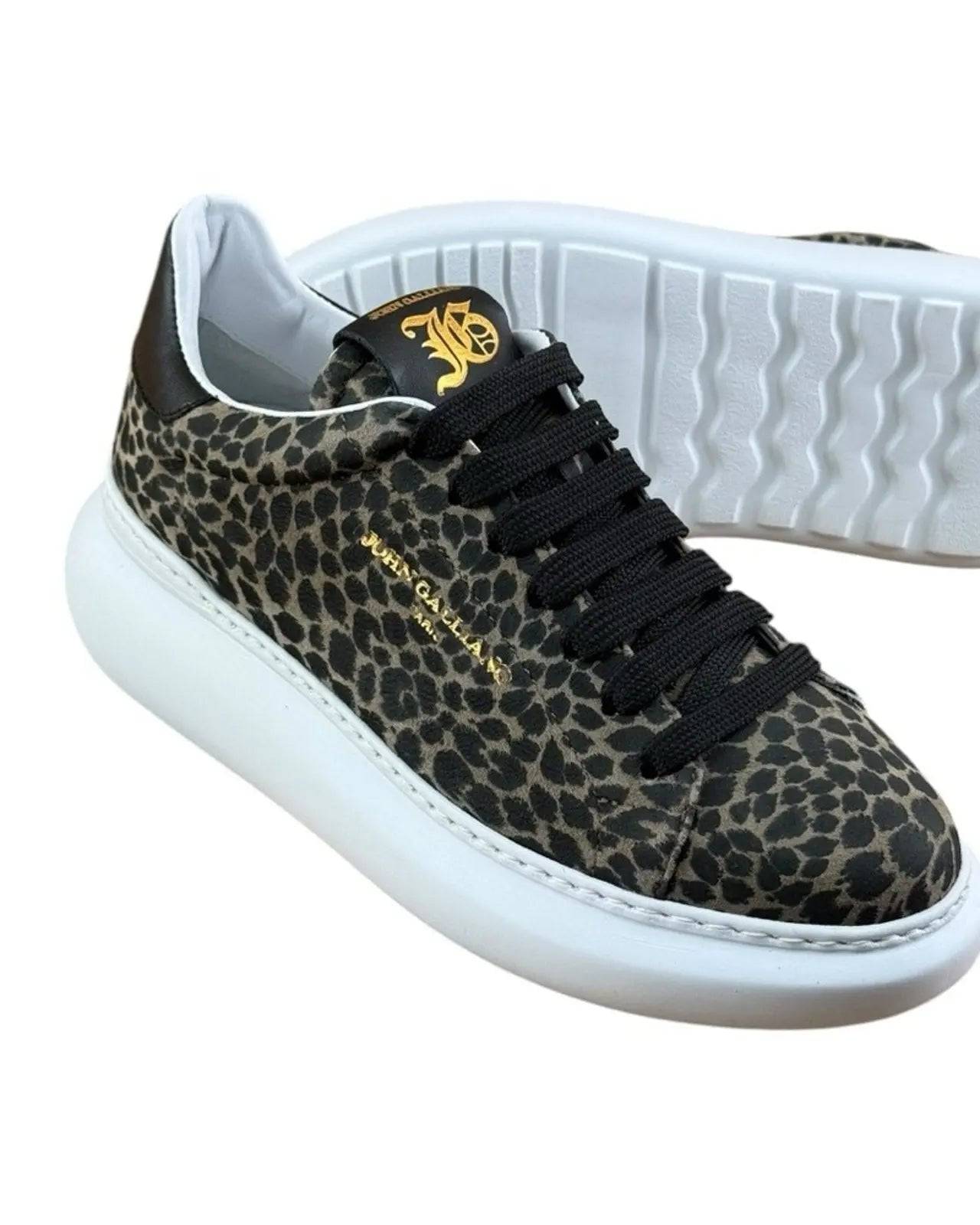 John Galliano Trimmed Leopard Sneaker Women.