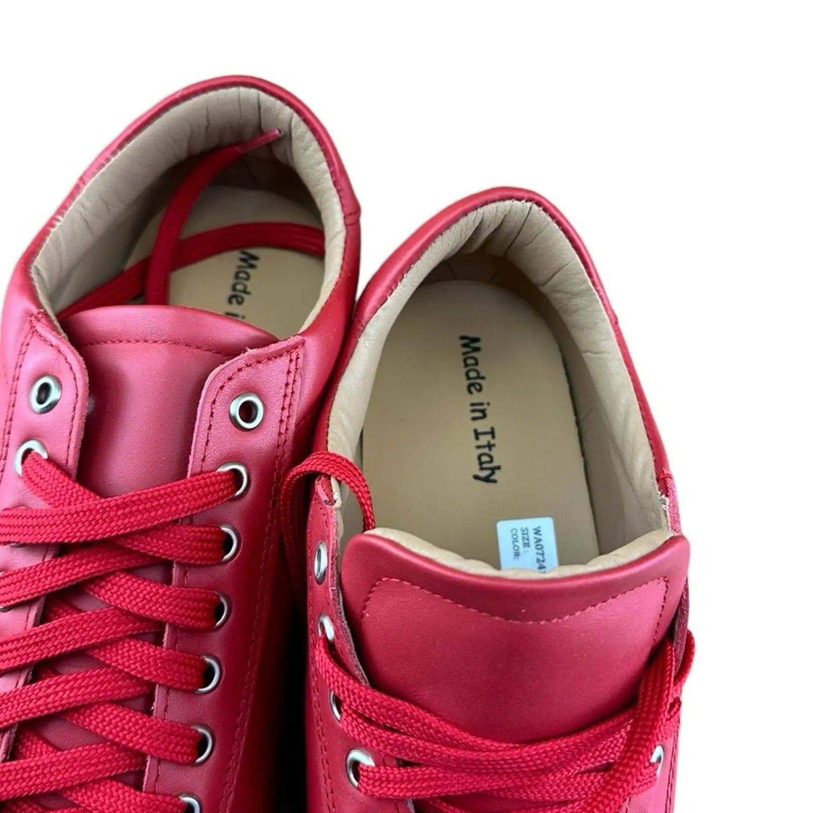 Made in Italy Red shoes Red Sneakers Men - AZINIMADE IN ITALY