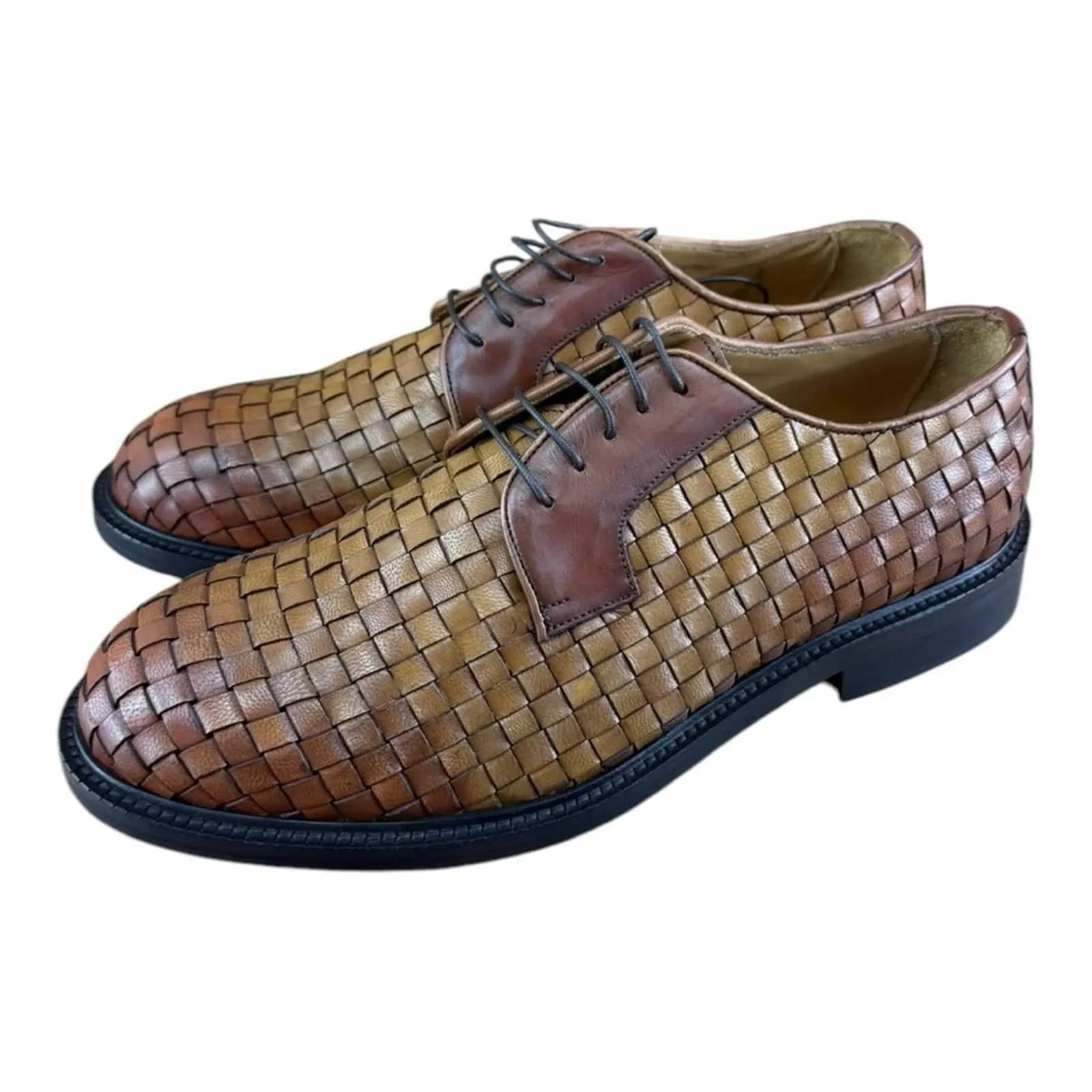 MR. COBBLER Luxury  Square Brown  Shoes Oxfords.