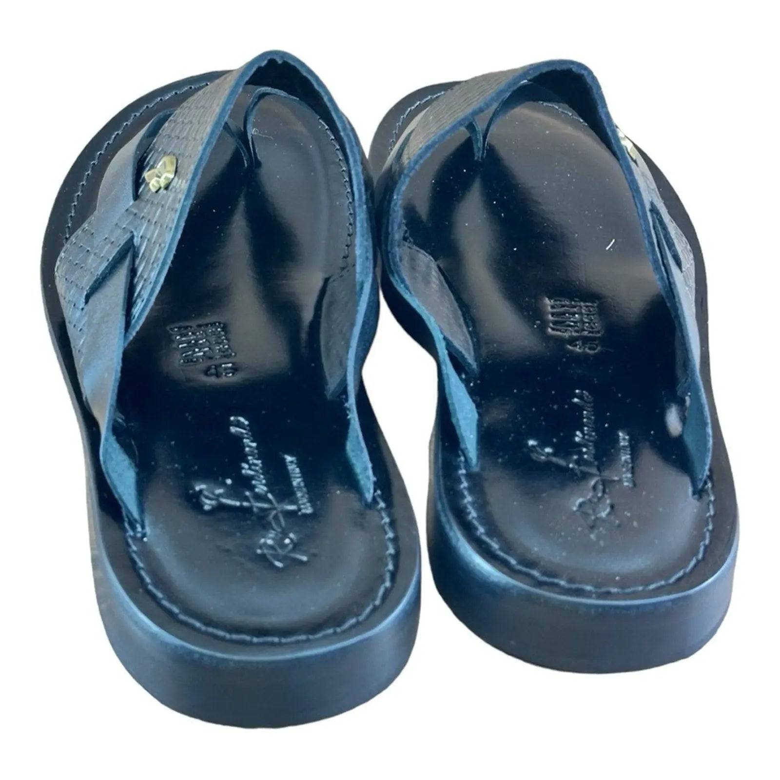 Re Ferdinando Black flip flops sandal Men - AZINIRe Ferdinando