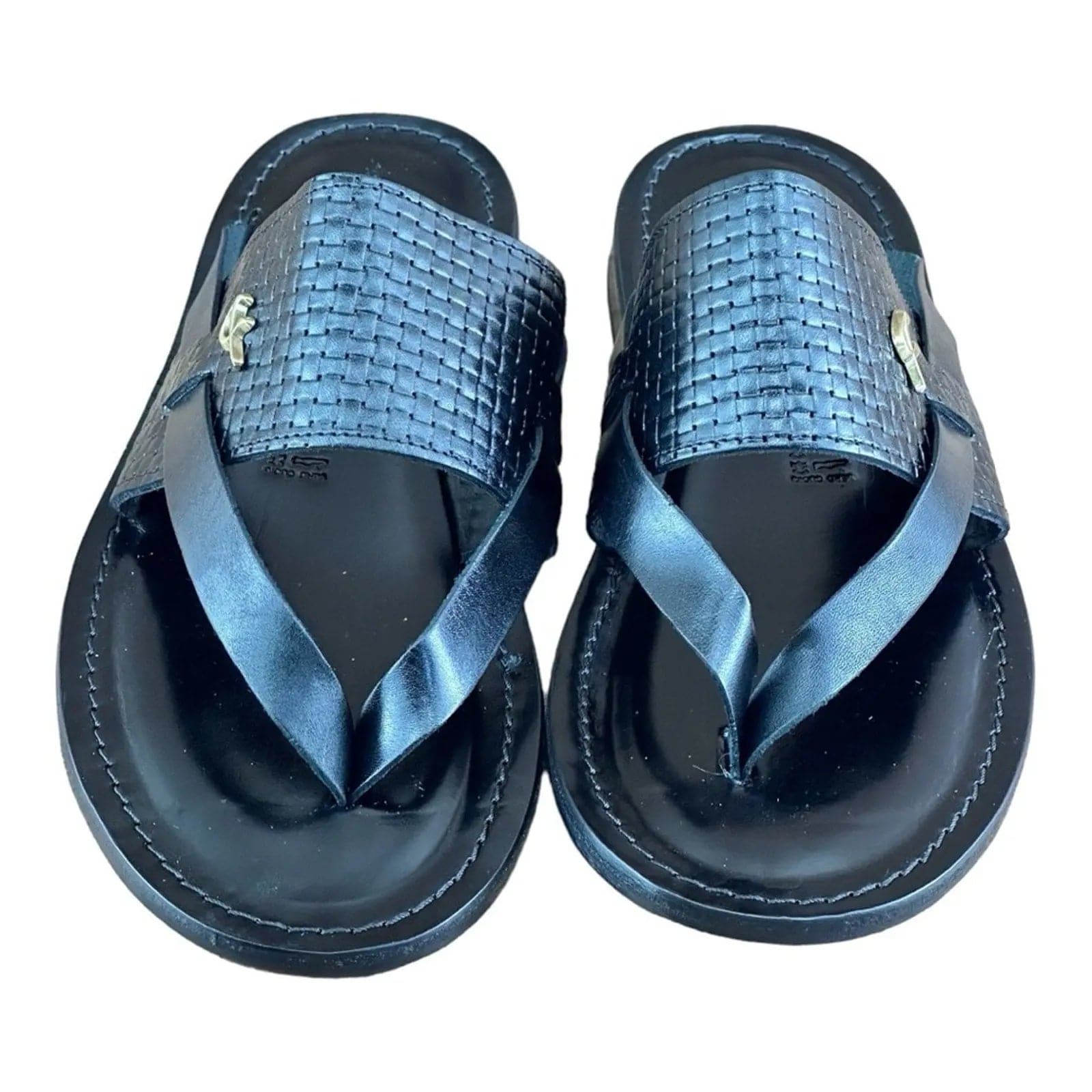 Re Ferdinando Black flip flops sandal Men - AZINIRe Ferdinando