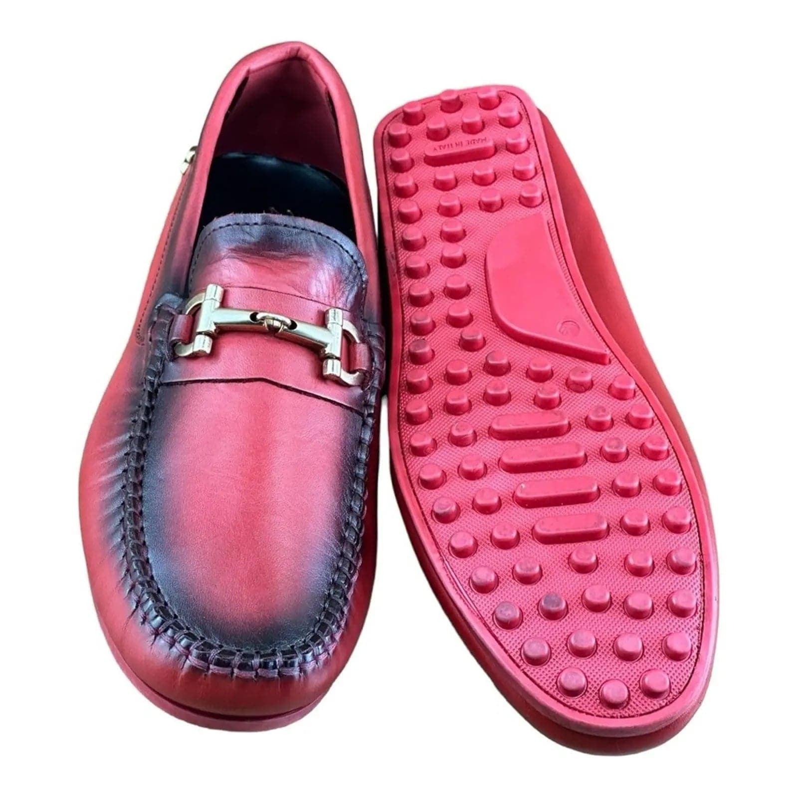 Re Ferdinando Castelo Red Men Driver Loafer.