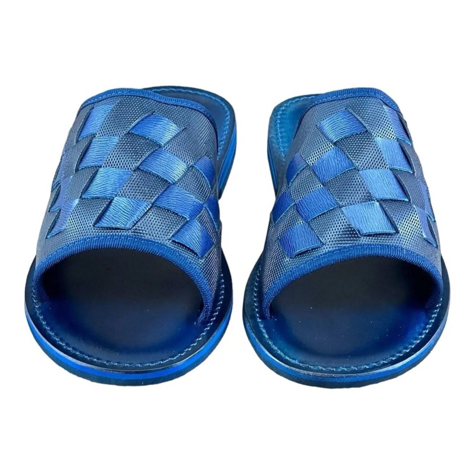 Re Ferdinando Men’s Blue Slides sandal - AZINIRe Ferdinando