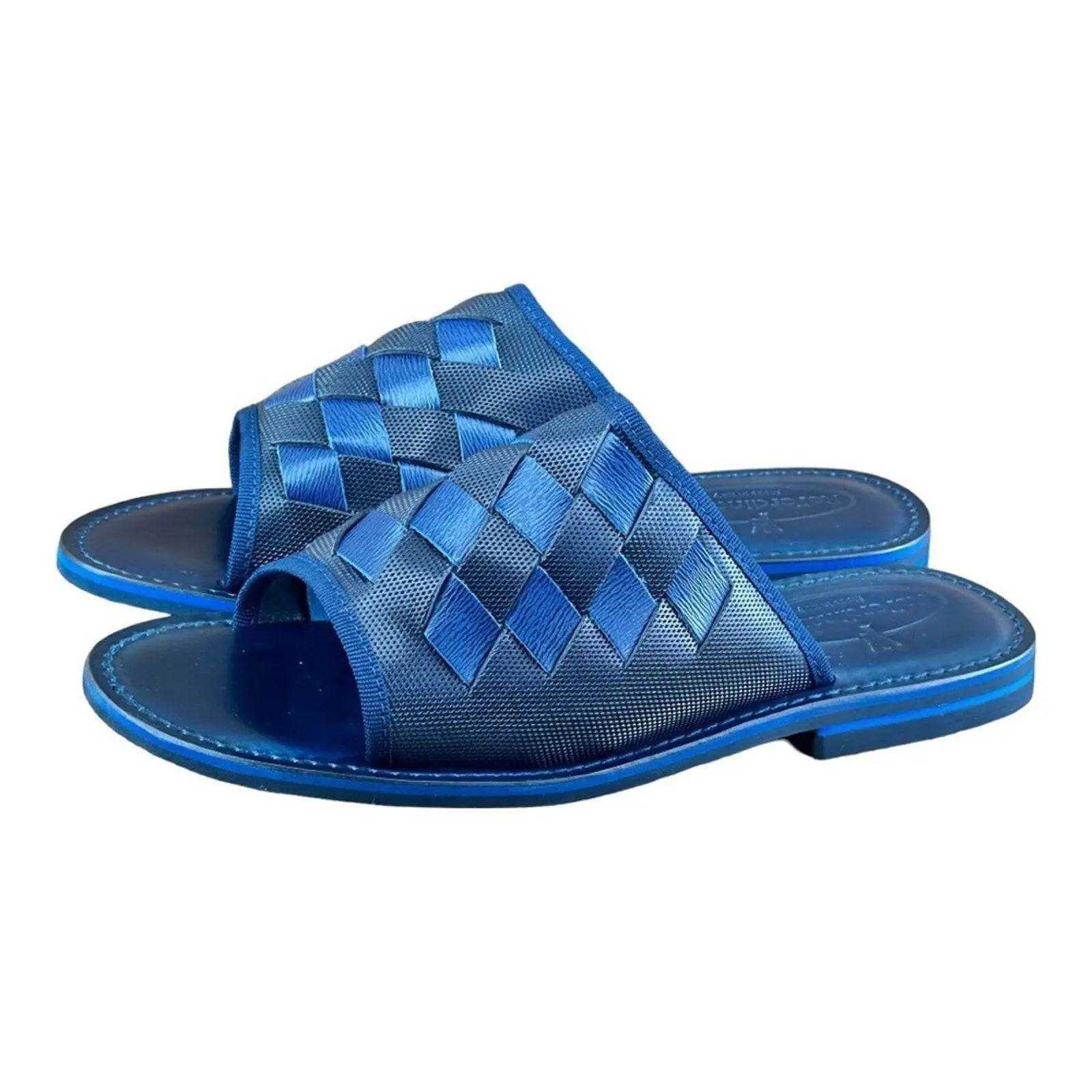 Re Ferdinando Men’s Blue Slides sandal - AZINIRe Ferdinando