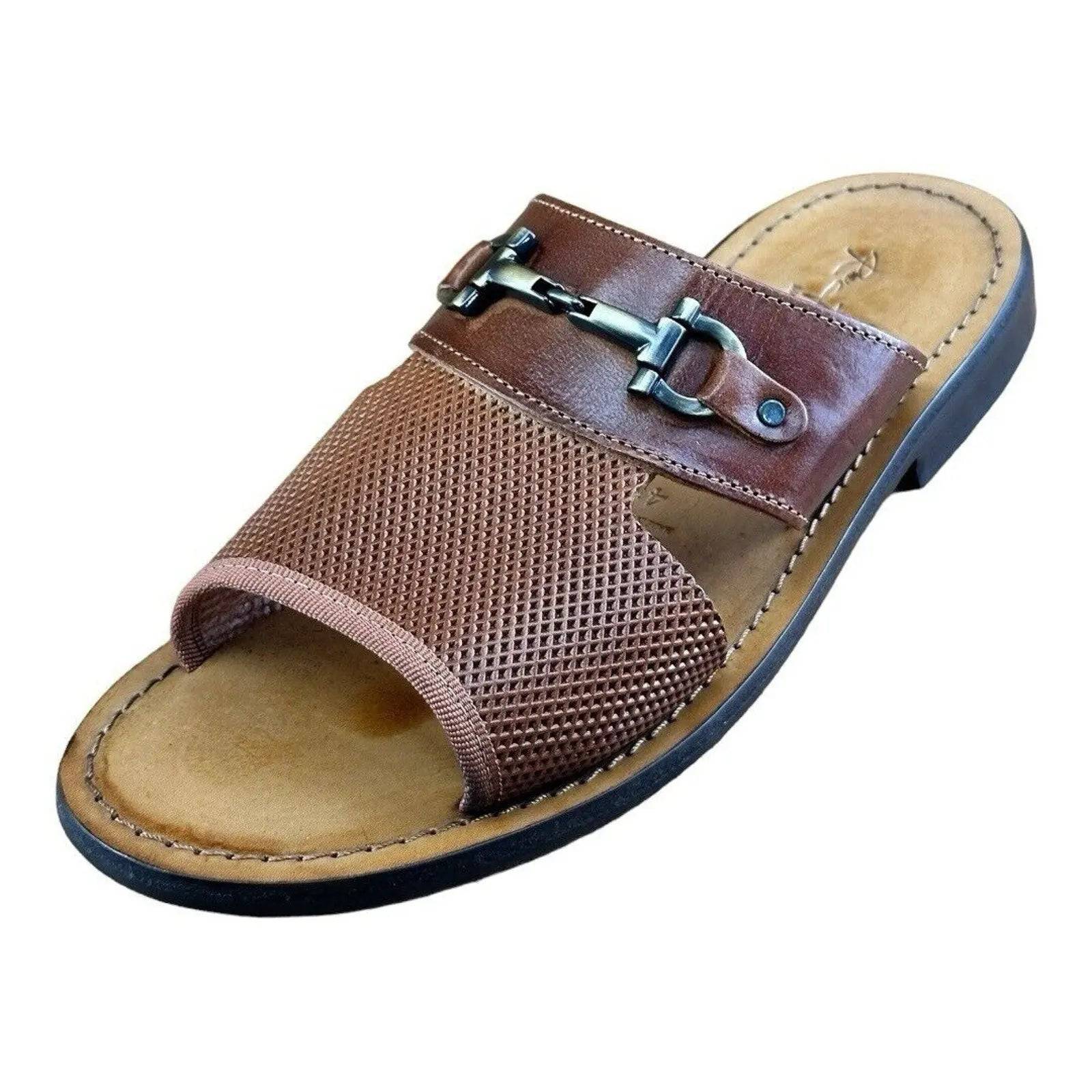 Re Ferdinando Men’s Brown Slides sandal - AZINIRe Ferdinando