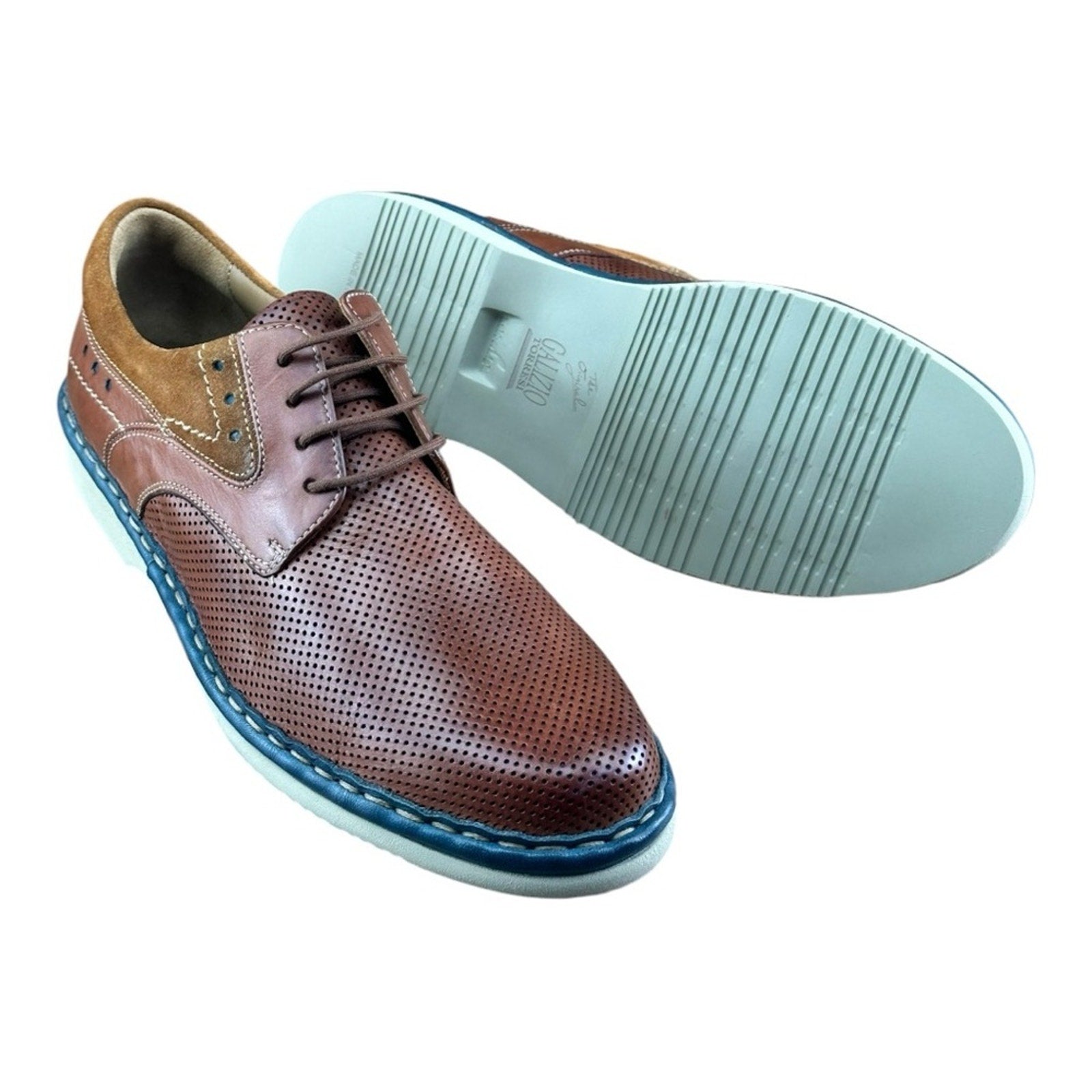 Galizio Torresi Brown Leather Derby shoes  Men.